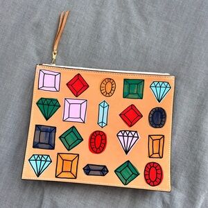 Never used Ann Howell Bullard leather gem clutch purchased from Anthropologie!